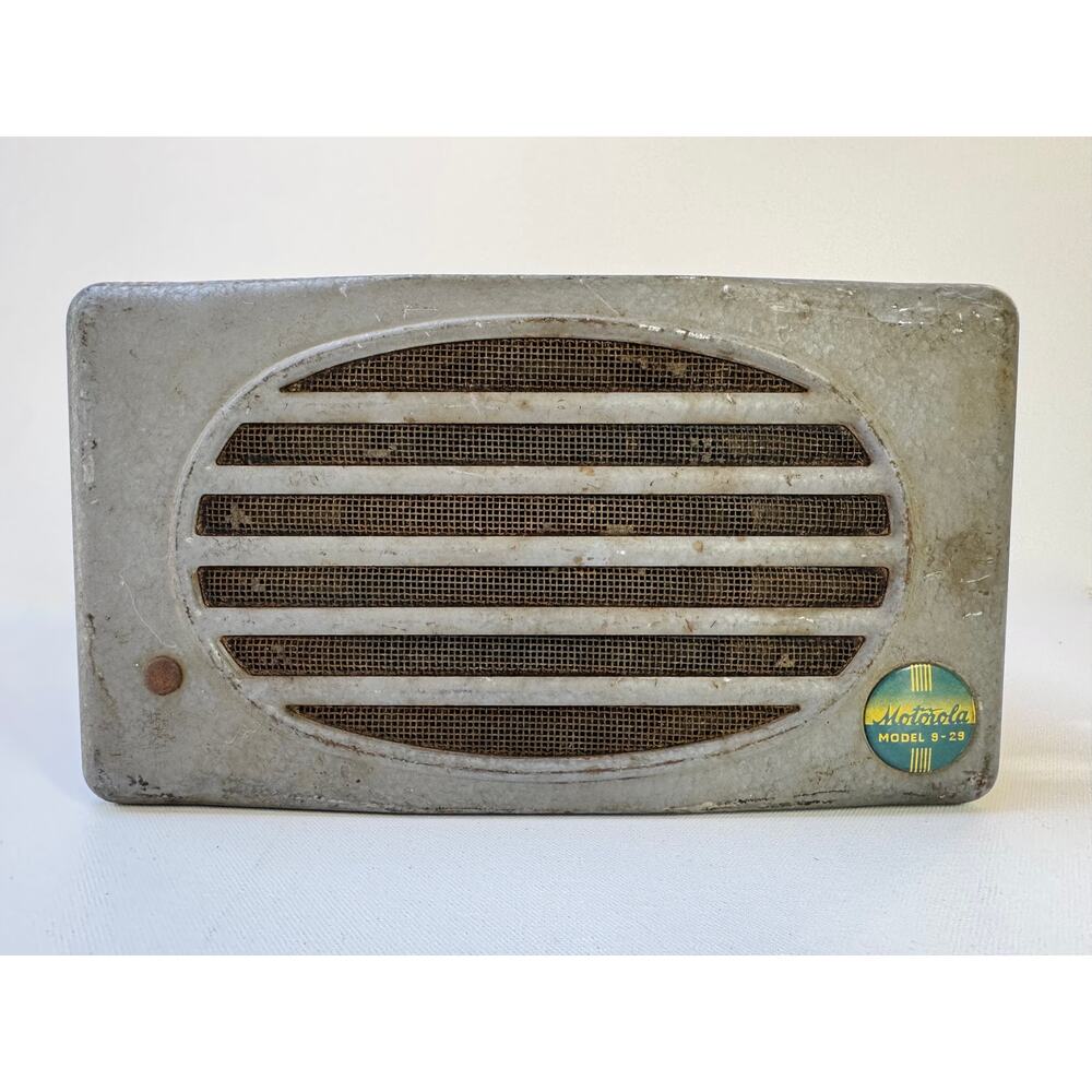 Vintage Motorola Model 9-29 Car Speaker Metal Dash Mount Automobilia Untested